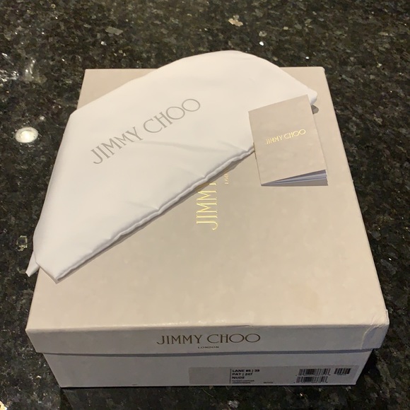 NWT Jimmy Choo Lane 85 Nude Patent Heels Sz 39 - Picture 9 of 9